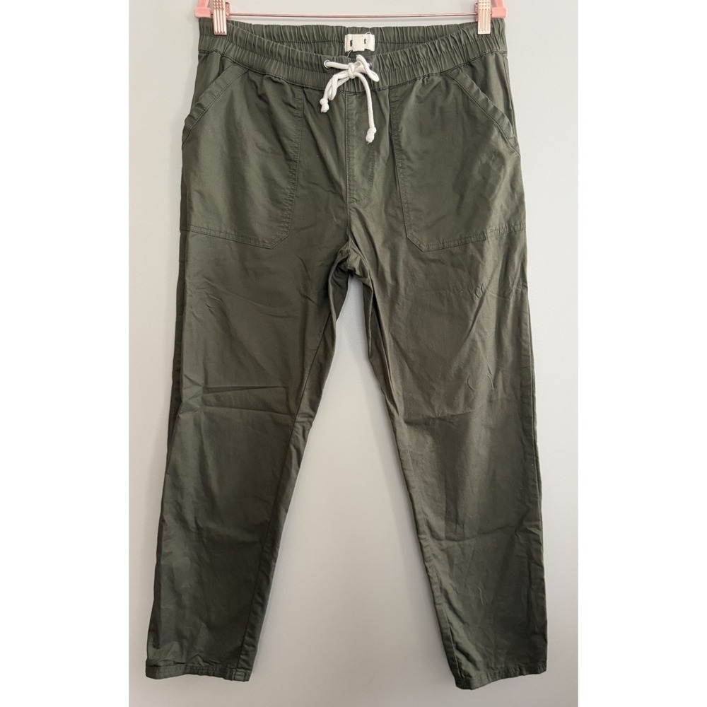 Pact Daily Twill Organic Cotton Drawstring Pants Green Women's Size Large